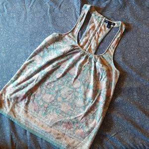 American Eagle XS teal/light pink blouse